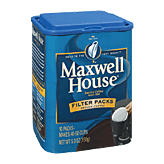 Maxwell House The Original Roast ground coffee, filter packs, 10 packs, makes 40-60 cups Left Picture